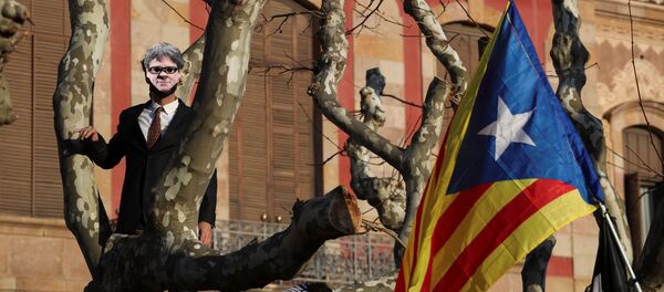 Manifestación para exigir la investidura del líder soberanista catalán, Carles Puigdemont (archivo) Manifestación para exigir la investidura del líder soberanista catalán, Carles Puigdemont (archivo) - Sputnik Mundo