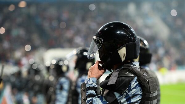 Policía en el campo de fútbol (archivo) Policía en el campo de fútbol (archivo) - Sputnik Mundo