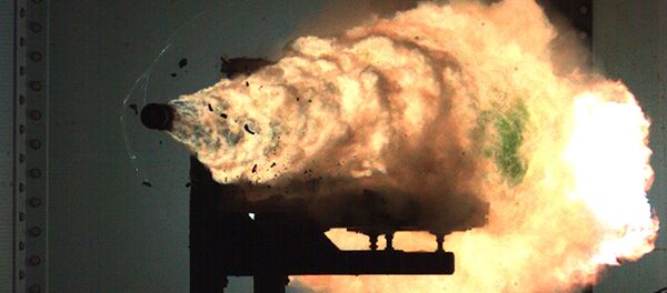 Cañón de riel electromagnético (imagen referencial) - Sputnik Mundo