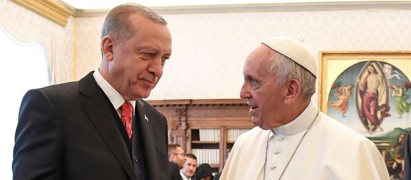 La reunión entre Papa Francisco y el presidente de Turquía, Recep Tayyip Erdogan La reunión entre Papa Francisco y el presidente de Turquía, Recep Tayyip Erdogan - Sputnik Mundo