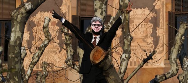 Manifestación para exigir la investidura del líder soberanista catalán, Carles Puigdemont - Sputnik Mundo