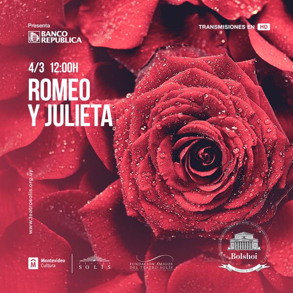 Afiche de Romeo y Julieta, en la versión del Bolshói que se presentará en el Teatro Solís de Uruguay en alta definición. - Sputnik Mundo