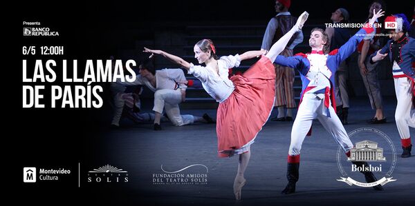 Afiche de Las llamas de París, en la versión del Bolshói que se presentará en el Teatro Solís de Uruguay en alta definición. - Sputnik Mundo
