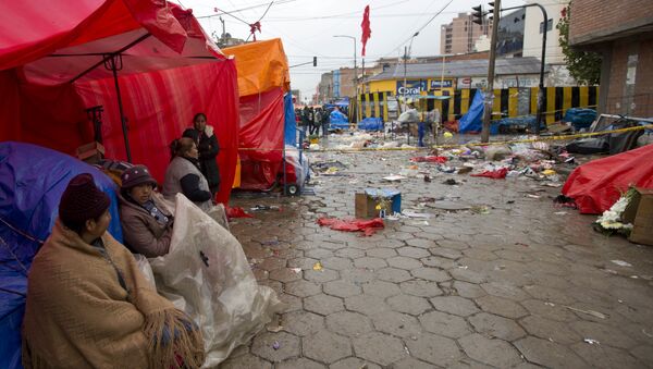 El lugar de explosión de gas en Oruro, Bolivia - Sputnik Mundo