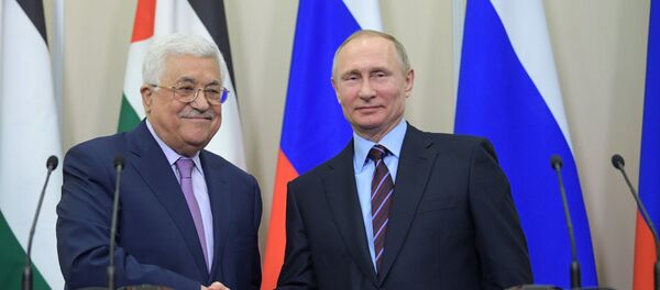 Presidente de Rusia, Vladímir Putin, y presidente de Palestina, Mahmud Abás - Sputnik Mundo
