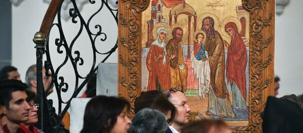 Un icono cristiano ortodoxal (imagen referencial) - Sputnik Mundo