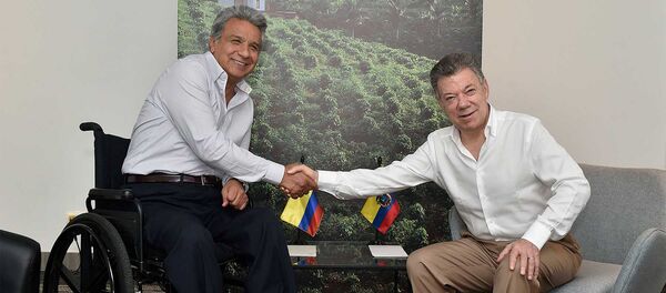 La reunión entre el presidente de Ecuador Lenín Moreno y el presidente de Colombia Juan Manuel Santos - Sputnik Mundo