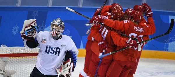 La selección rusa de hockey sobre hielo en los JJOO de Invierno - Sputnik Mundo