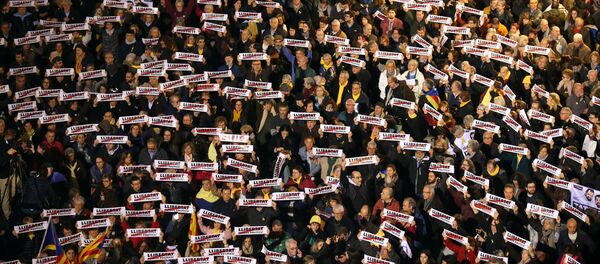 Una manifestación en Barcelona Una manifestación en Barcelona - Sputnik Mundo