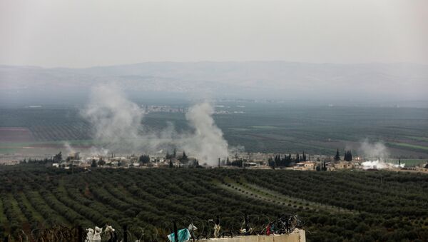 Bombardeos en la localidad siria de Afrín Bombardeos en la localidad siria de Afrín - Sputnik Mundo