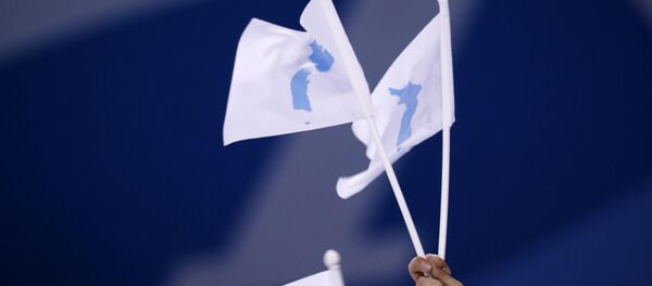 Las banderas de la península de Corea Las banderas de la península de Corea - Sputnik Mundo