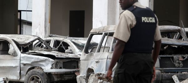 Policía en el lugar del atentado cerca de una estación policial en Ecuador - Sputnik Mundo