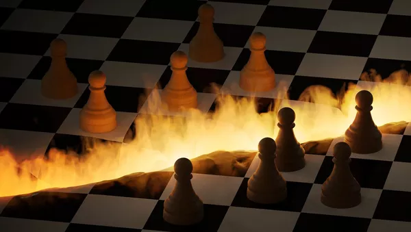 El tablero de ajedrez en fuego