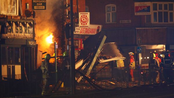 Lugar del explosión en Leicester - Sputnik Mundo