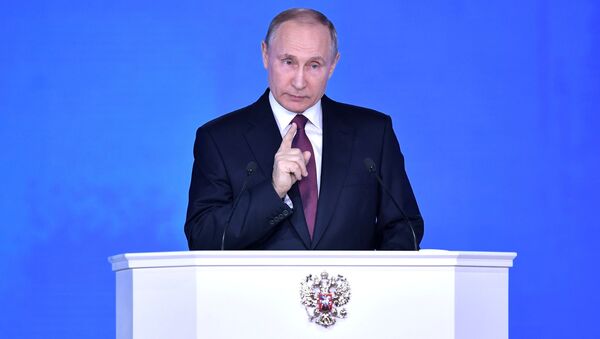 Vladímir Putin ofrece su mensaje anual ante la Asamblea Federal Vladímir Putin ofrece su mensaje anual ante la Asamblea Federal - Sputnik Mundo