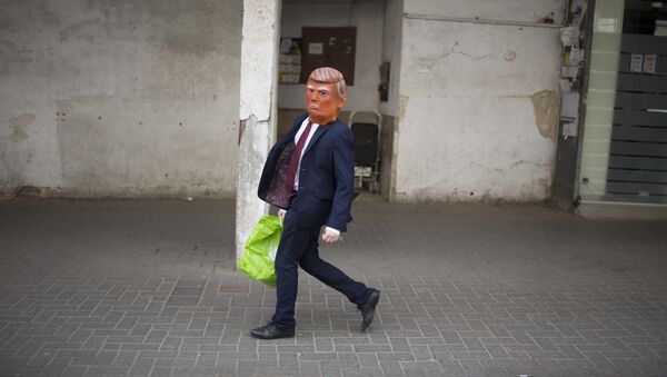 Un niño vestido de Donald Trump, foto de archivo Un niño vestido de Donald Trump, foto de archivo - Sputnik Mundo