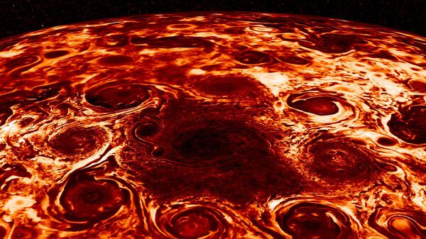 Ciclones jupiterisnos capturados por Juno - Sputnik Mundo