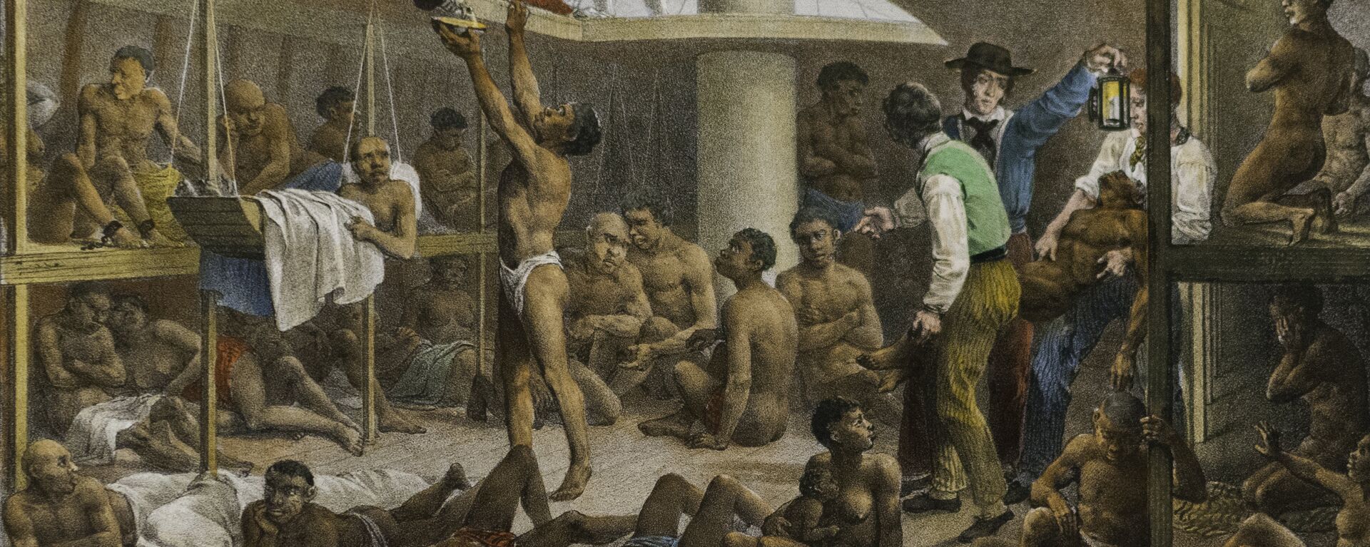 Navío negrero, cuadro del pintor alemán Johann Moritz Rugendas de 1830 que retrata las condiciones con las que se llevaba a los esclavos de África a las colonias de América Navío negrero, cuadro del pintor alemán Johann Moritz Rugendas de 1830 que retrata las condiciones con las que se llevaba a los esclavos de África a las colonias de América - Sputnik Mundo, 1920, 05.05.2021