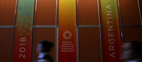 Logo de G20 en Argentina - Sputnik Mundo