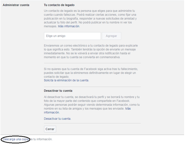 Primer paso del tutorial para eliminar tu cuenta de Facebook - Sputnik Mundo