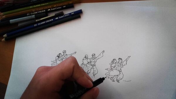 Tomás Castellani, dibujando - Sputnik Mundo