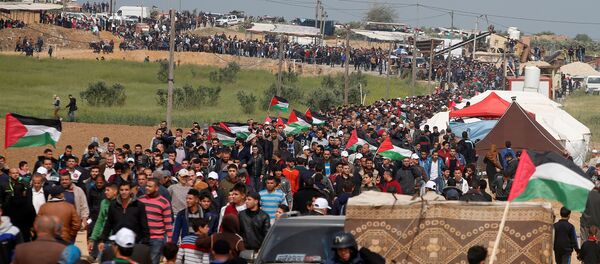 Protestas en Franja de Gaza - Sputnik Mundo
