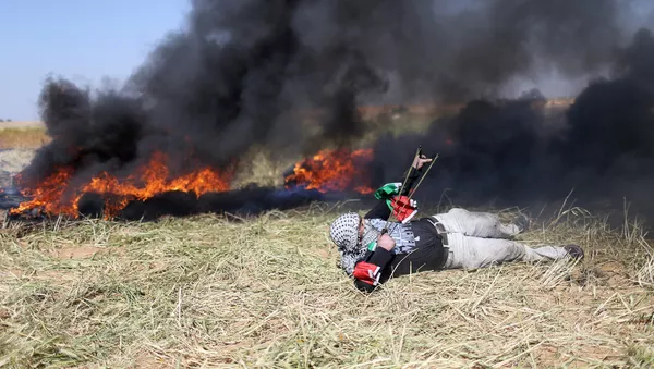 Protestas en Franja de Gaza - Sputnik Mundo