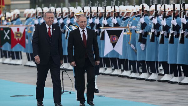 Presidente de Turquía, Recep Tayyip Erdogan, y presidente de Rusia, Vladímir Putin - Sputnik Mundo