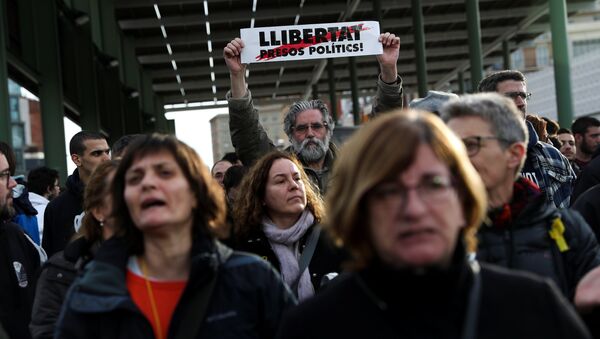 Manifestación de protesta en Barcelona - Sputnik Mundo