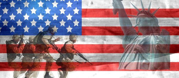 Soldados y bandera de EEUU - Sputnik Mundo