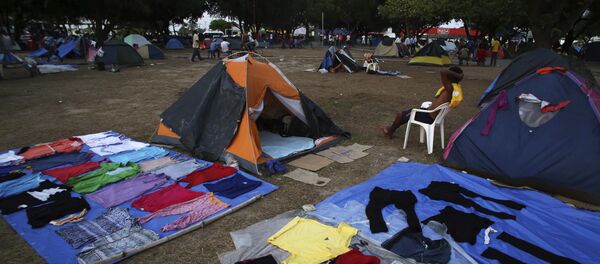Campo de refugiados venezolanos en Brasil Campo de refugiados venezolanos en Brasil - Sputnik Mundo