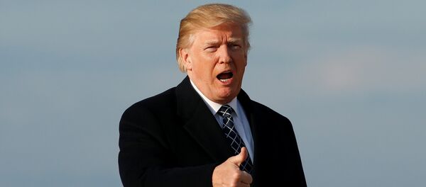 U.S. President Donald Trump gives thumbs-up as he returns from Palm Beach, Florida, at Joint Base Andrews in Maryland, U.S., March 25, 2018 - Sputnik Mundo