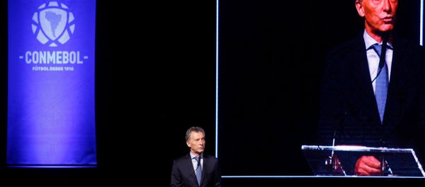 Mauricio Macri, el presidente de Argentina, da un discurso en el 68 Congreso ordinario de Conmebol Mauricio Macri, el presidente de Argentina, da un discurso en el 68 Congreso ordinario de Conmebol - Sputnik Mundo