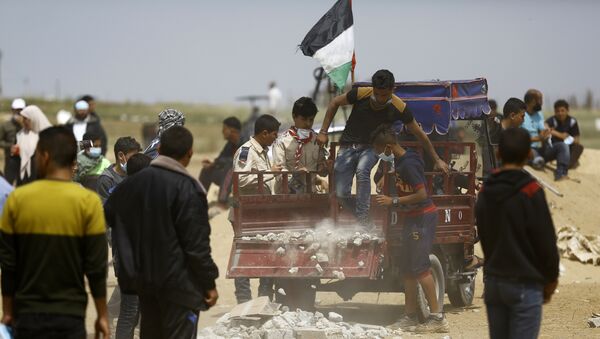 Los palestinos de Gaza protestan en la frontera con Israel - Sputnik Mundo