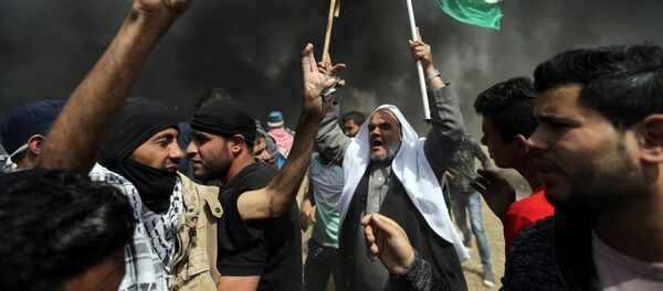 Protestas de los palestinos de Gaza en la frontera con Israel (archivo) - Sputnik Mundo