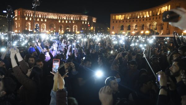 Protestas en Ereván, Armenia Protestas en Ereván, Armenia - Sputnik Mundo