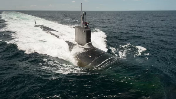 El submarino nuclear USS John Warner (SSN-785), de clase Virginia, participó en el bombardeo de Siria en la noche del 13 al 14 de abril de 2018. - Sputnik Mundo