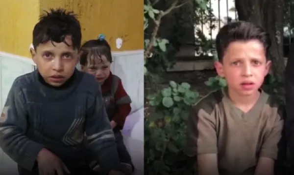 El niño sirio Hasán Diab, que participó en el montaje del ataque químico en Duma El niño sirio Hasán Diab, que participó en el montaje del ataque químico en Duma