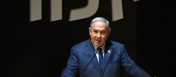 El primer ministro de Israel, Benjamín Netanyahu, durante la conmemoración del 70 aniversario de la fundación del Estado hebreo - Sputnik Mundo
