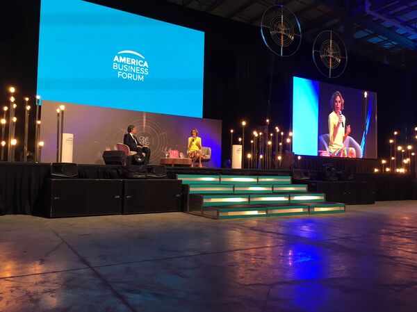 Agatha Ruiz de la Prada durante su presentación en el America Business Forum en Uruguay - Sputnik Mundo