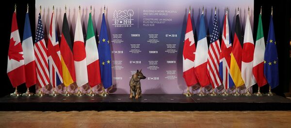 Banderas de los países miembros de G7 Banderas de los países miembros de G7 - Sputnik Mundo