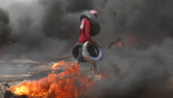 Protestas de los palestinos de Gaza en la frontera con Israel - Sputnik Mundo