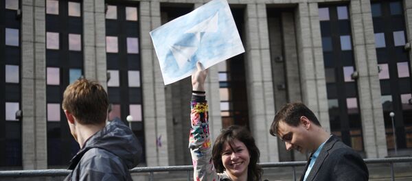 Manifestación en apoyo a Telegram - Sputnik Mundo