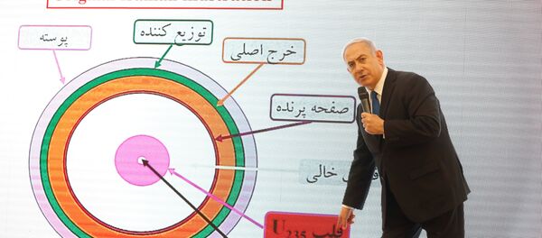Benjamín Netanyahu, primer ministro de Israel, presenta archivo nuclear secreto de Irán - Sputnik Mundo