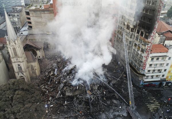 La región del edificio que colapsó tras un incendio en Sao Paulo - Sputnik Mundo