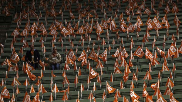 Banderas de Ciudadanos, un partido político español - Sputnik Mundo