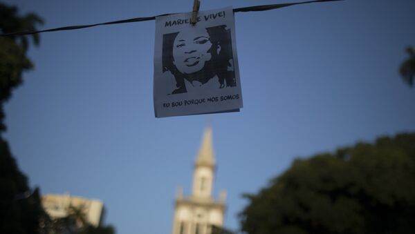 Un retrato de Marielle Franco (archivo) - Sputnik Mundo