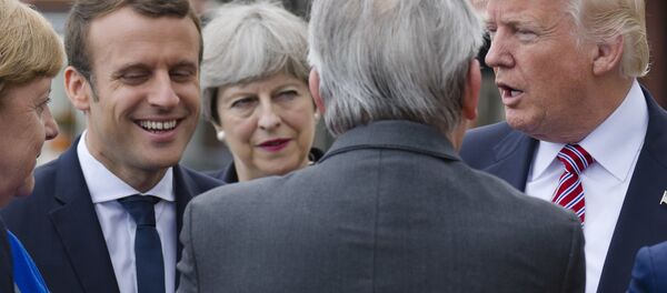 Líderes europeos se encuentran con Donald Trump en el marco del foro del G7 en Taormina (Italia), 26 de mayo de 2017 - Sputnik Mundo