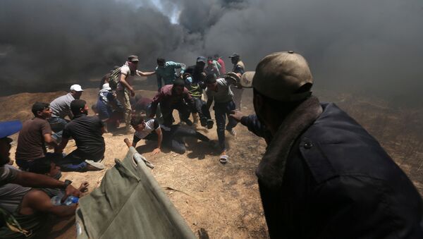 Protestas en Gaza - Sputnik Mundo