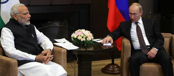 Primer ministro indio, Narendra Modi, y presidente de Rusia, Vladímir Putin (archivo) - Sputnik Mundo